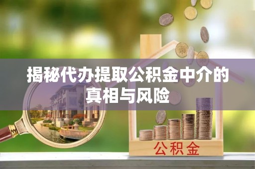 神湾揭秘代办提取公积金中介的真相与风险
