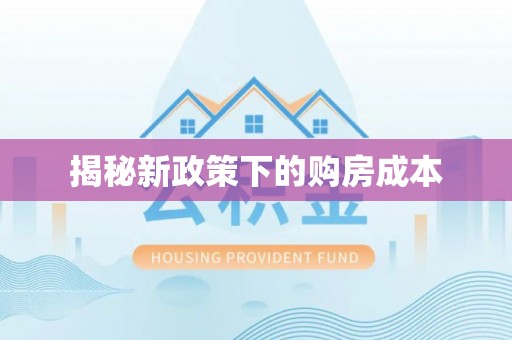 神湾揭秘新政策下的购房成本