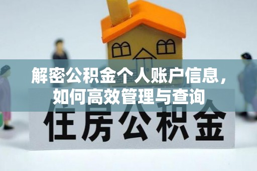 神湾解密公积金个人账户信息，如何高效管理与查询