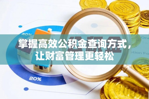 神湾掌握高效公积金查询方式，让财富管理更轻松