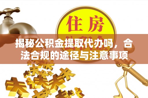 神湾揭秘公积金提取代办吗，合法合规的途径与注意事项