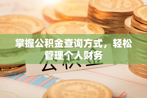 神湾掌握公积金查询方式，轻松管理个人财务