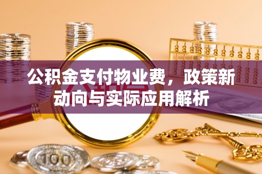 神湾公积金支付物业费，政策新动向与实际应用解析